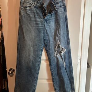 Express Blue Distressed Boyfriend Jeans